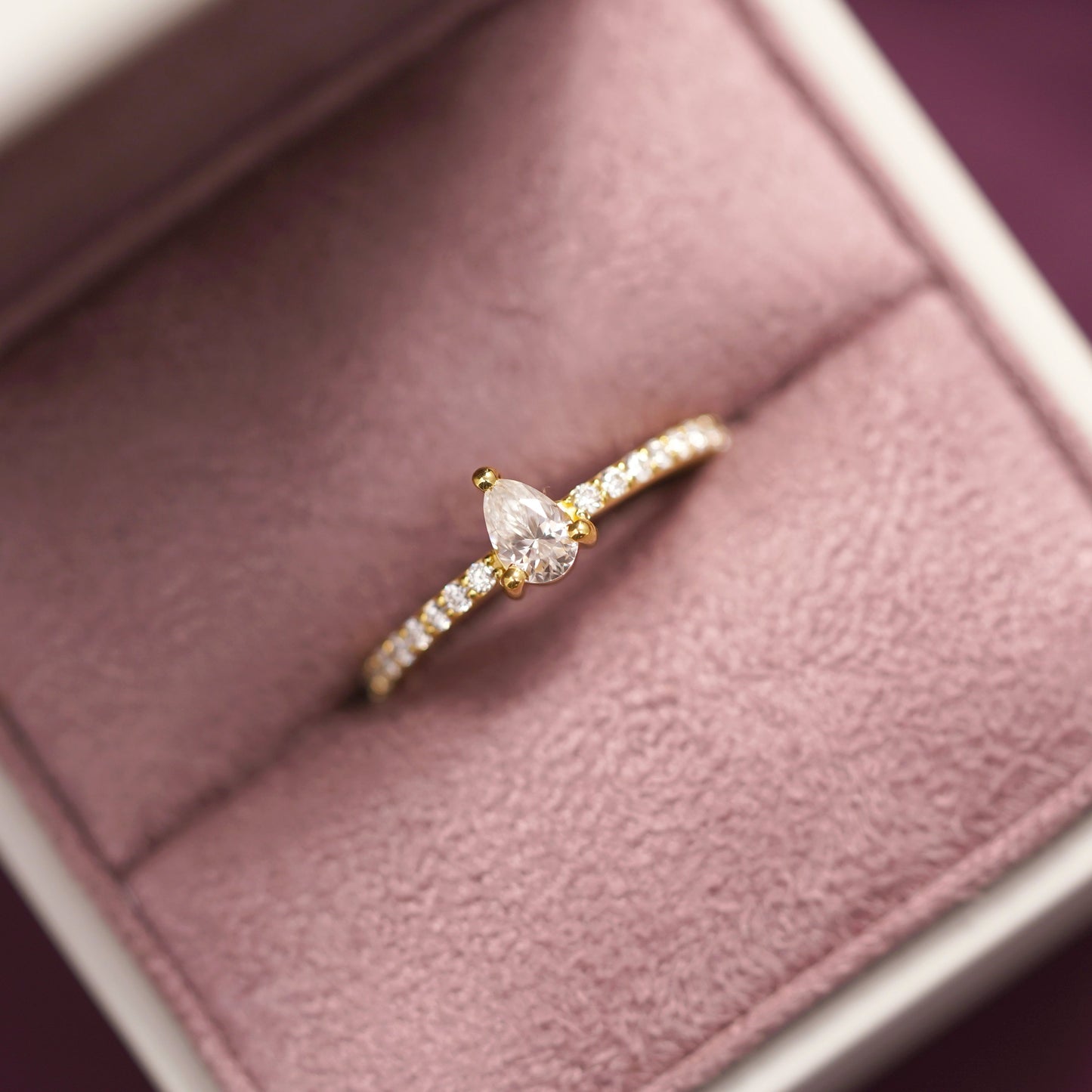 Pear Cut Pave Lab-Grown Diamond Engagement Ring