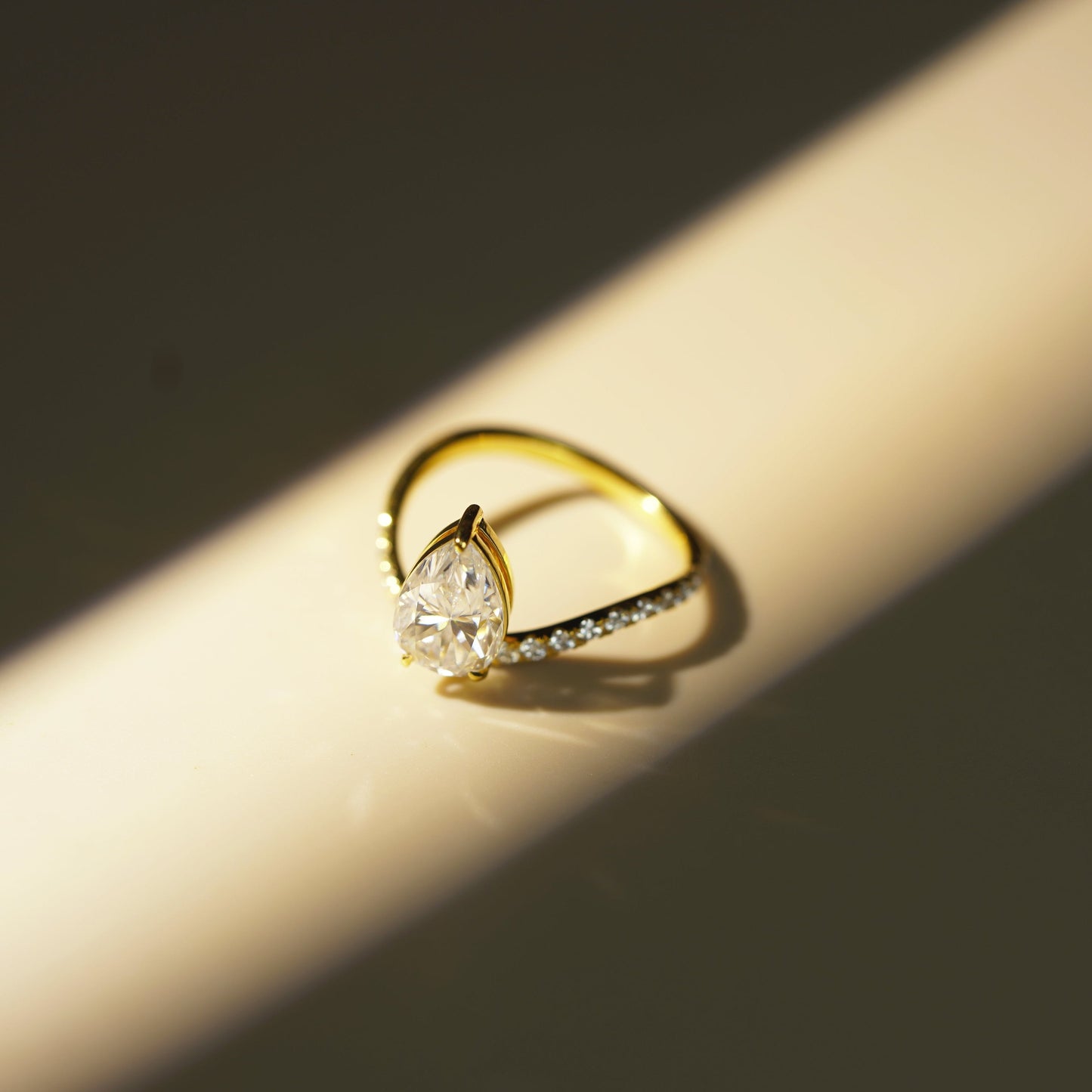 Pear Cut Pave Lab-Grown Diamond Engagement Ring