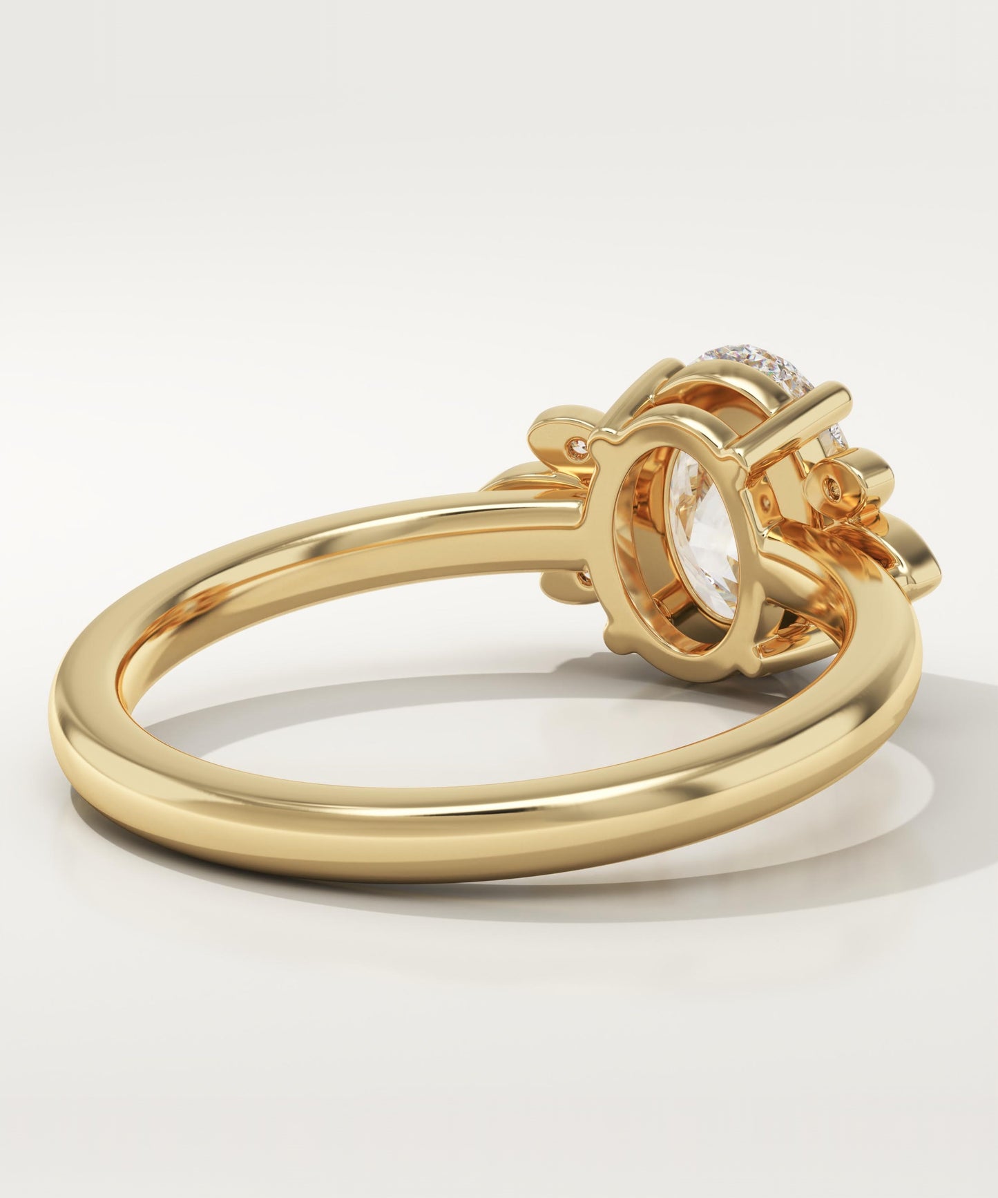 Oval Cut Cluster Lab-Grown Diamond Engagement Ring
