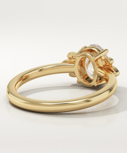 Oval Cut Cluster Lab-Grown Diamond Engagement Ring