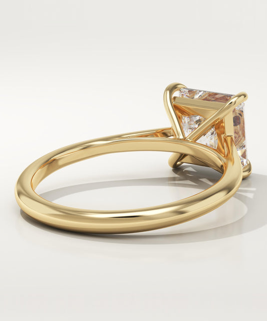 Princess Cut Solitaire Cathedral Lab-Grown Diamond Engagement Ring