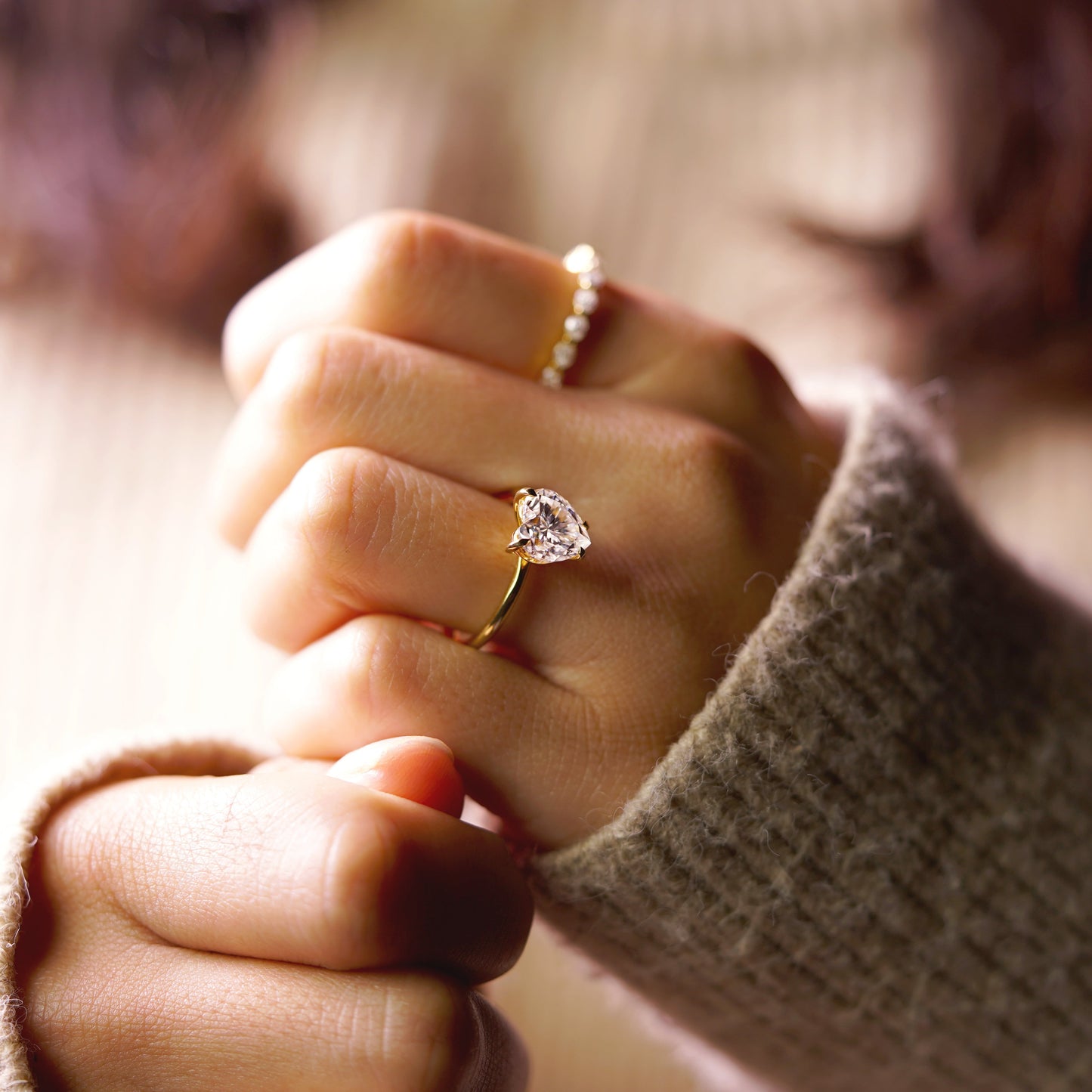 Heart Cut Solitaire Lab-Grown Diamond Engagement Ring