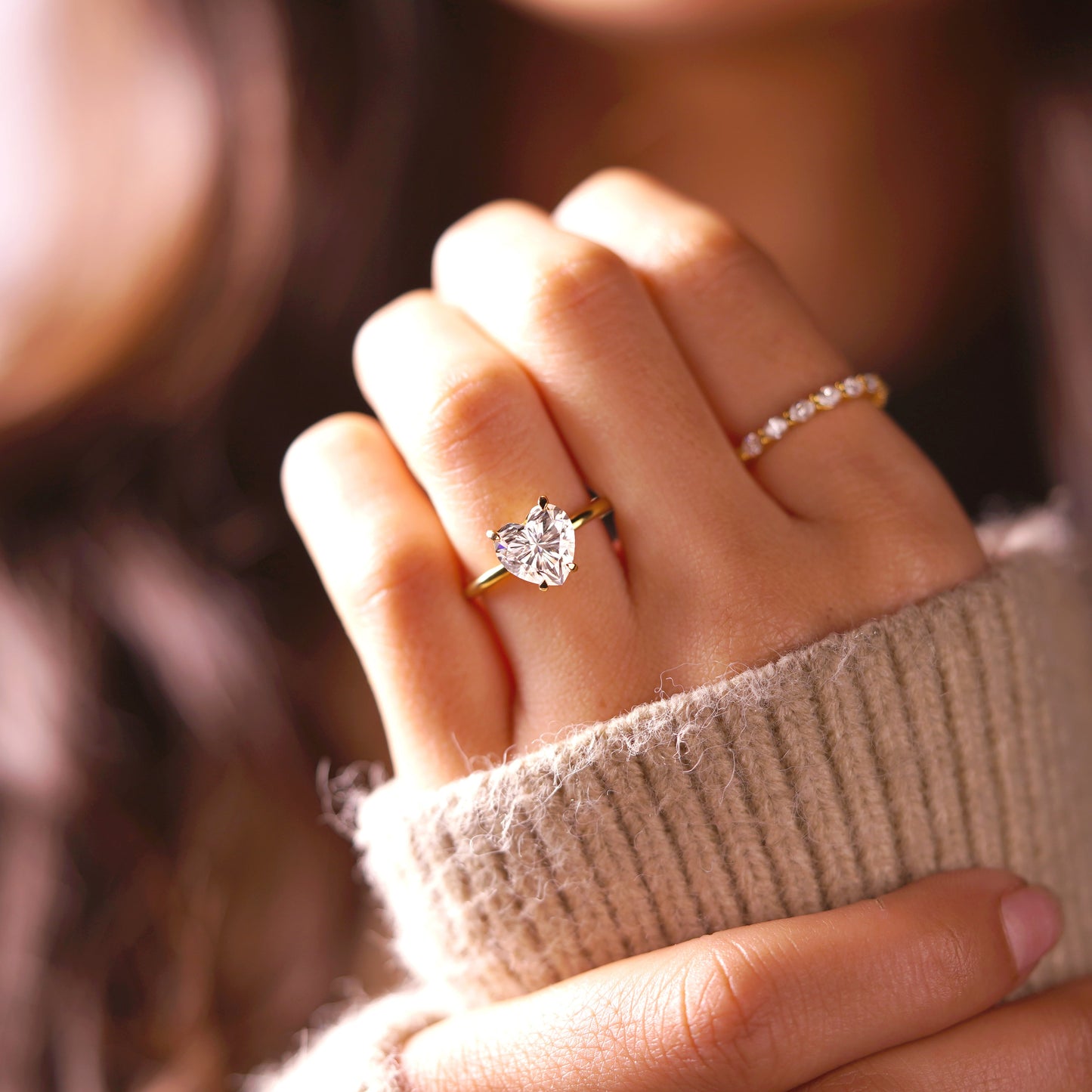 Heart Cut Solitaire Lab-Grown Diamond Engagement Ring
