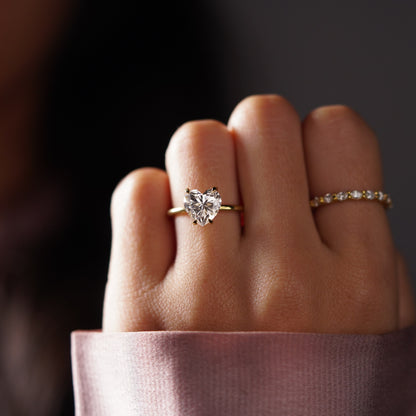 Heart Cut Solitaire Lab-Grown Diamond Engagement Ring