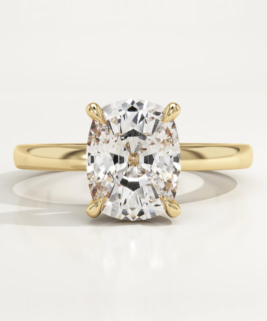 Elongated Cushion Cut Solitaire Lab-Grown Diamond Engagement Ring