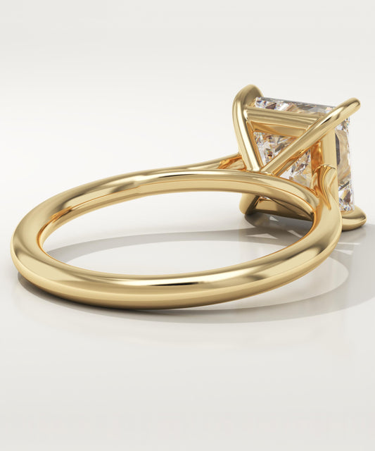 Princess Cut Solitaire Cathedral Lab-Grown Diamond Engagement Ring