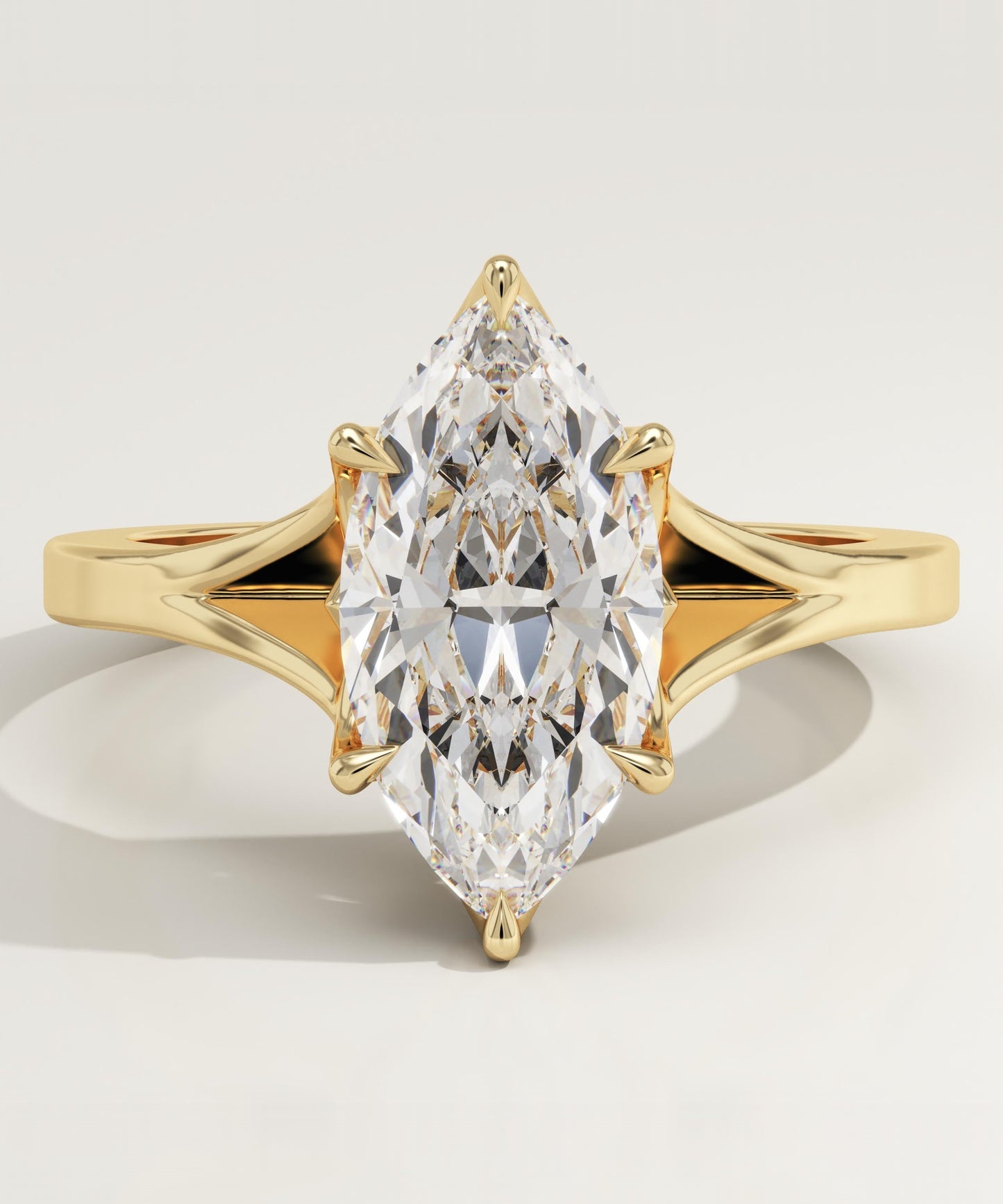 Marquise Cut Solitaire Split Shank Lab-Grown Diamond Engagement Ring