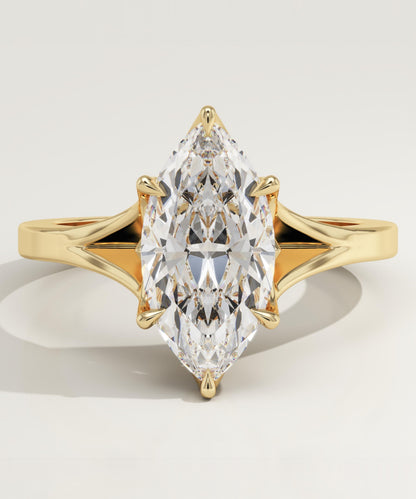 Marquise Cut Solitaire Split Shank Lab-Grown Diamond Engagement Ring