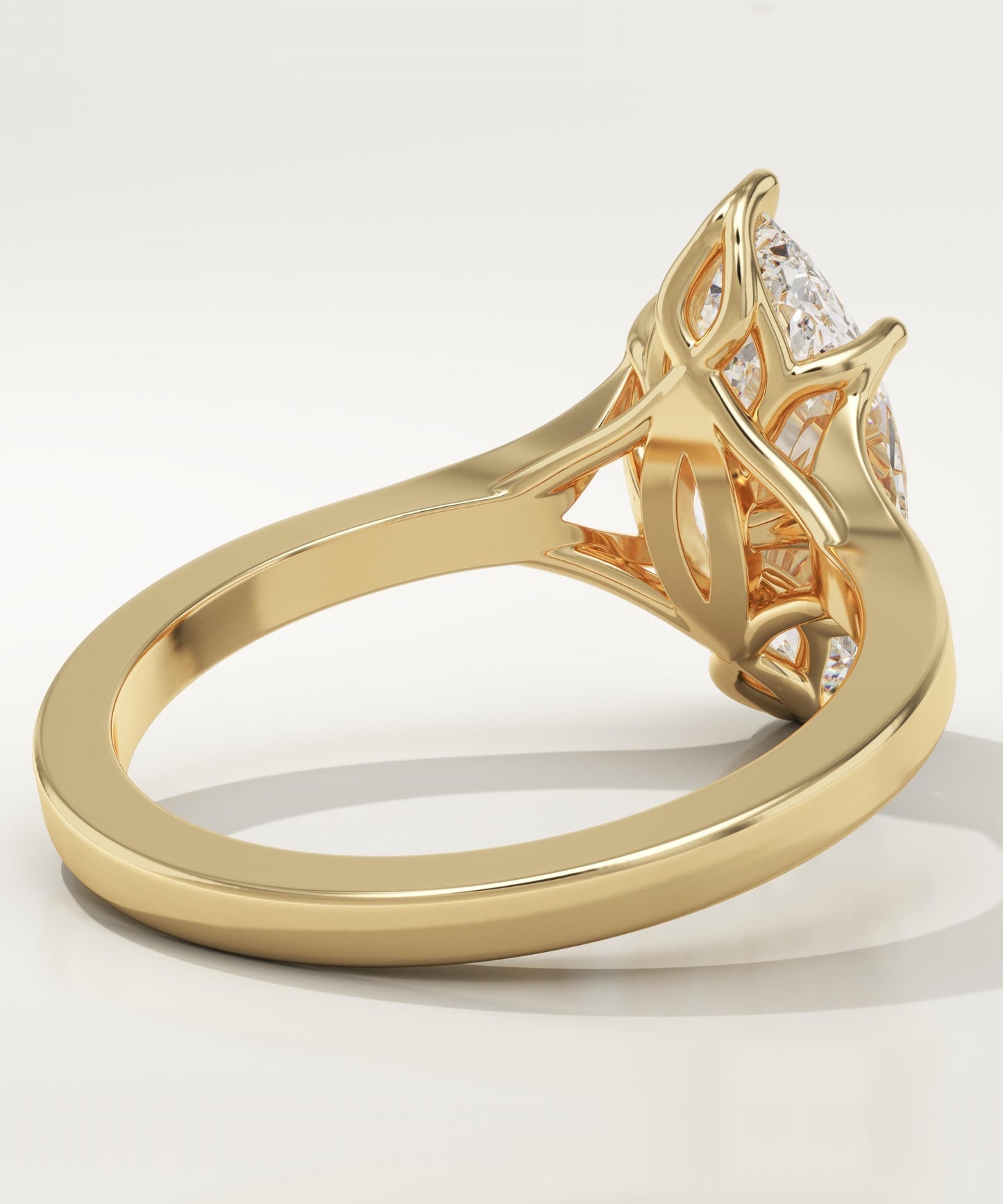 Marquise Cut Solitaire Split Shank Lab-Grown Diamond Engagement Ring