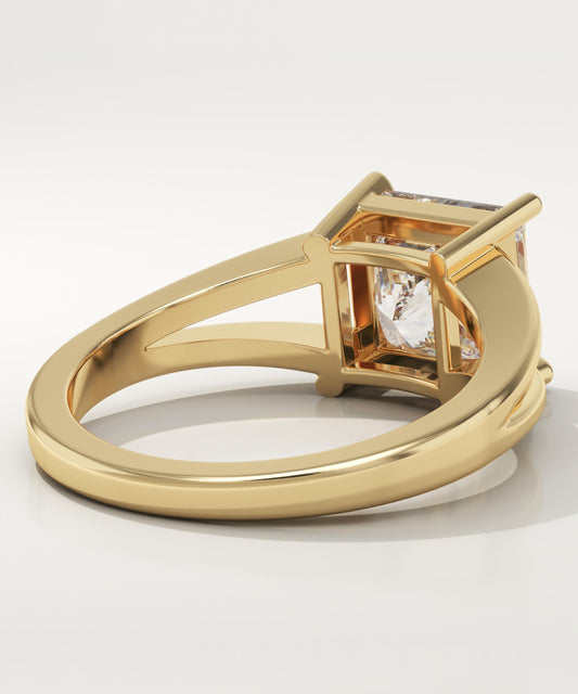 Princess Cut Solitaire Split Shank Lab-Grown Diamond Engagement Ring