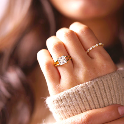 Princess Cut Solitaire Split Shank Lab-Grown Diamond Engagement Ring