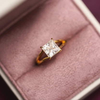 Princess Cut Solitaire Split Shank Lab-Grown Diamond Engagement Ring