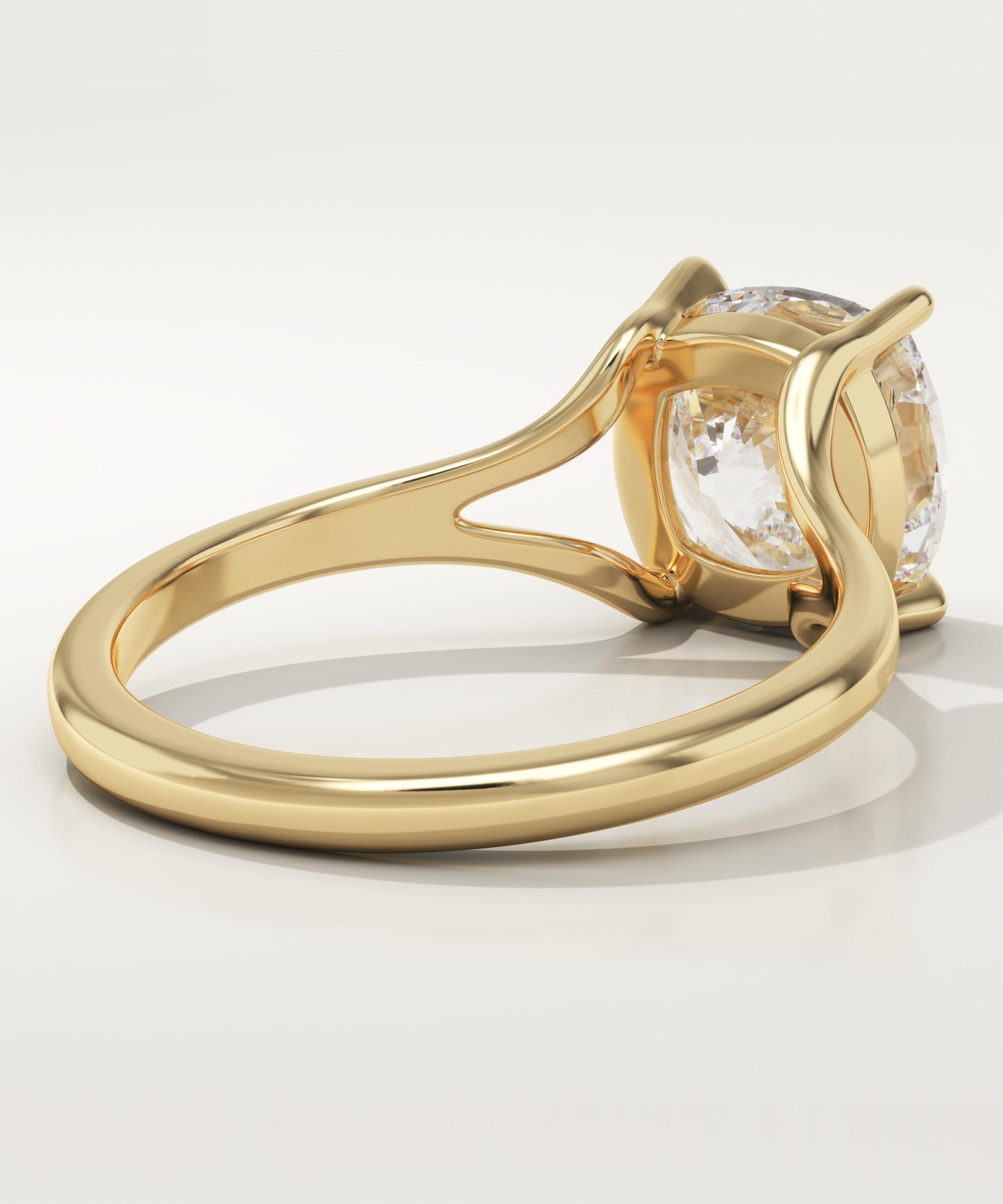 Cushion Cut Solitaire Split Shank Lab-Grown Diamond Engagement Ring