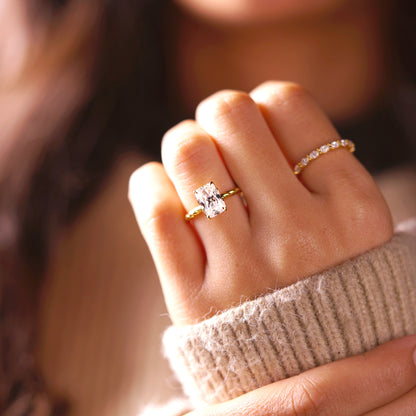 Radiant Cut Twisted Shank Lab-Grown Diamond Engagement Ring
