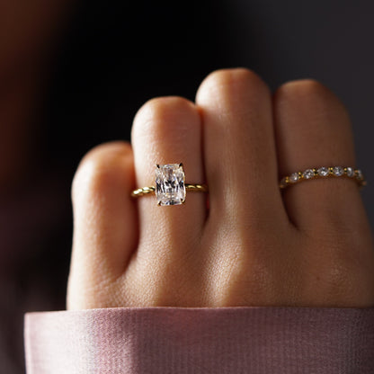Radiant Cut Twisted Shank Lab-Grown Diamond Engagement Ring