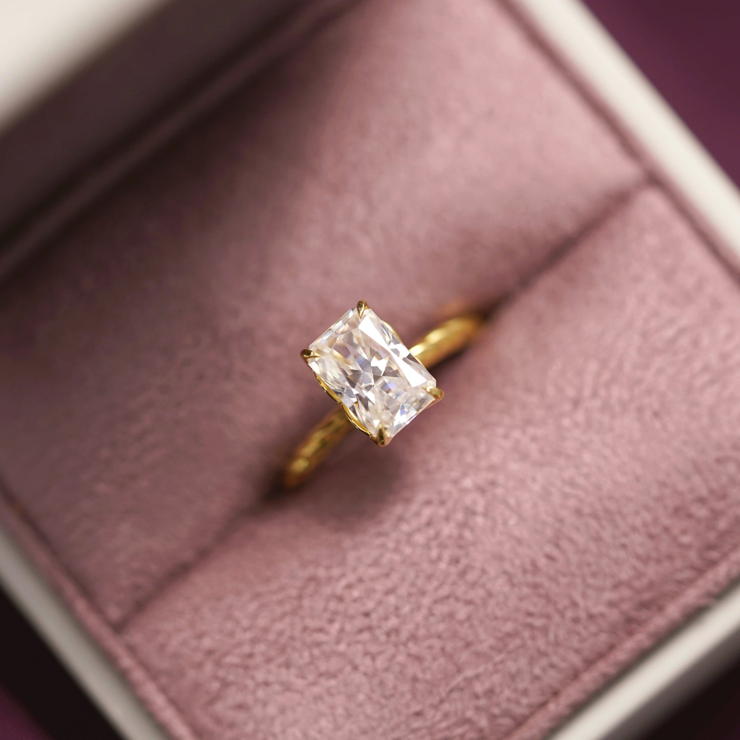 Radiant Cut Twisted Shank Lab-Grown Diamond Engagement Ring