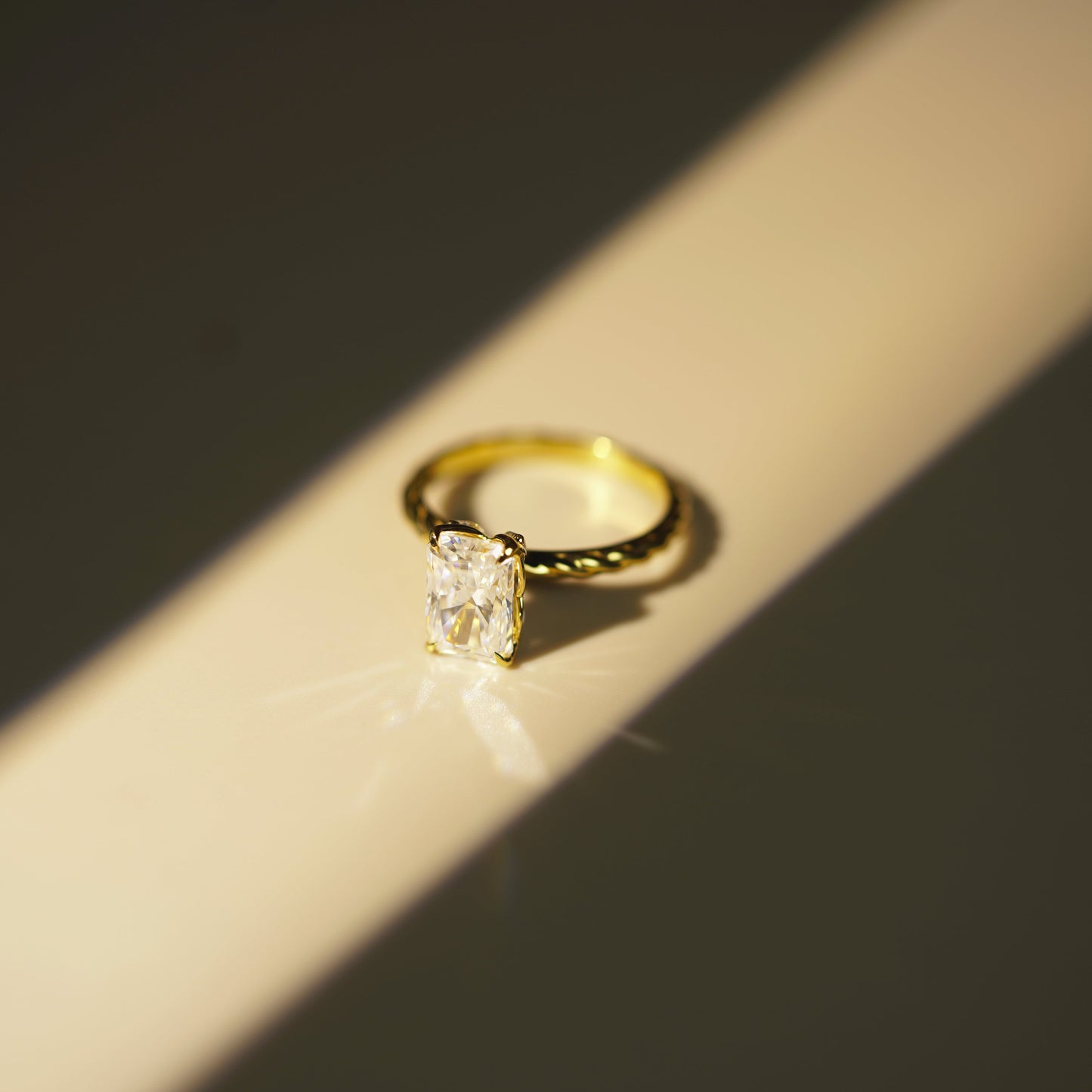 Radiant Cut Twisted Shank Lab-Grown Diamond Engagement Ring