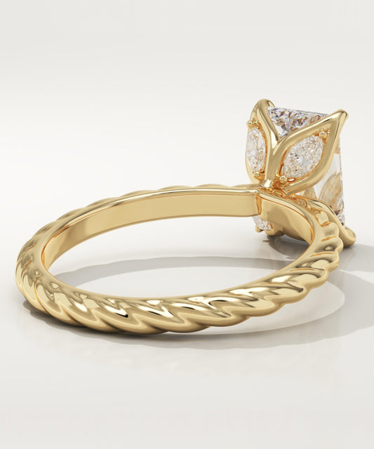 Radiant Cut Twisted Shank Lab-Grown Diamond Engagement Ring