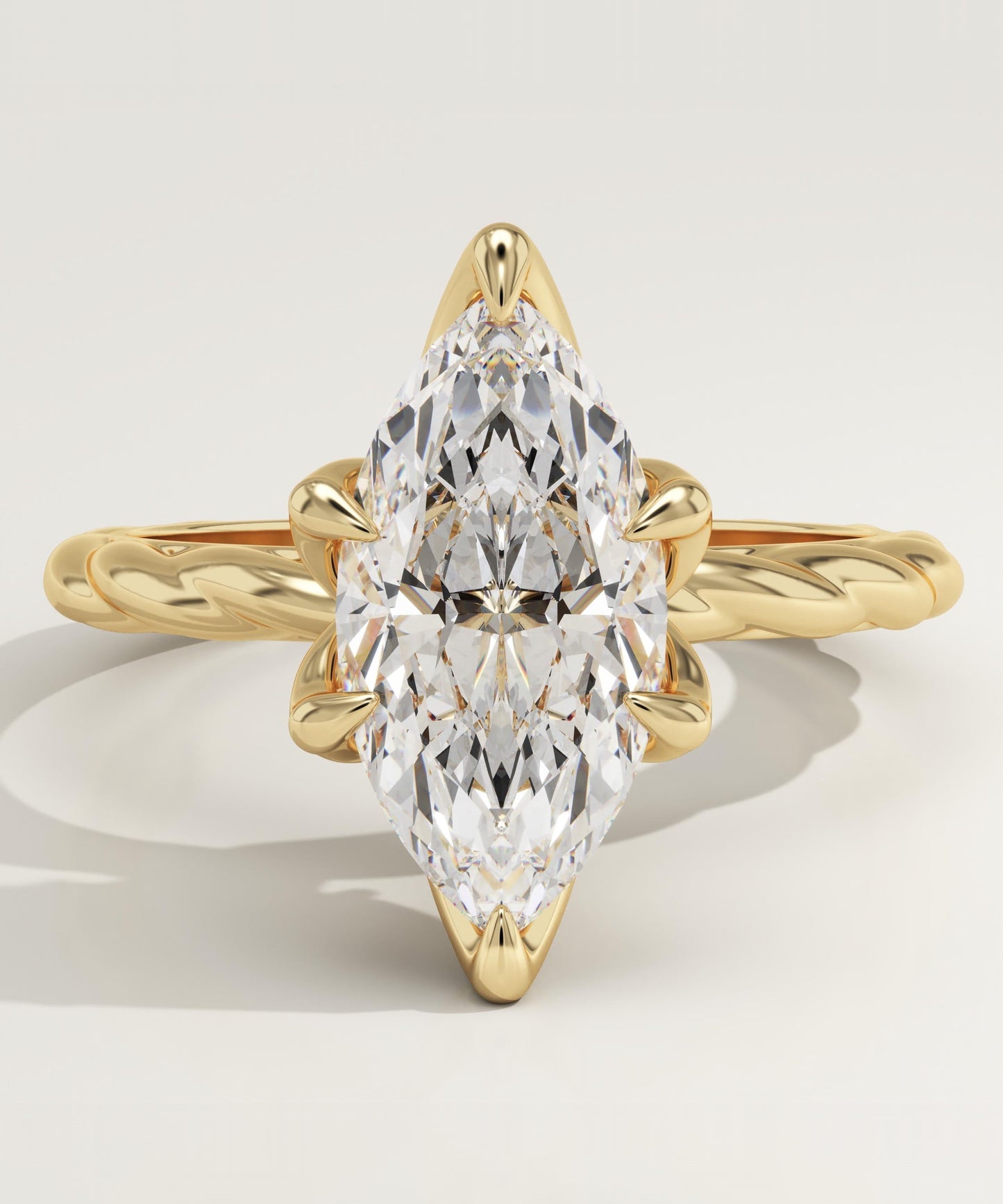 Marquise Cut Twisted Shank Lab-Grown Diamond Engagement Ring