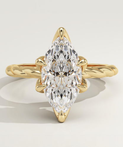 Marquise Cut Twisted Shank Lab-Grown Diamond Engagement Ring