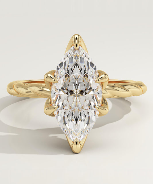 Marquise Cut Twisted Shank Lab-Grown Diamond Engagement Ring