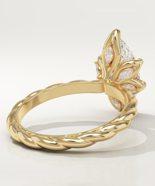 Marquise Cut Twisted Shank Lab-Grown Diamond Engagement Ring