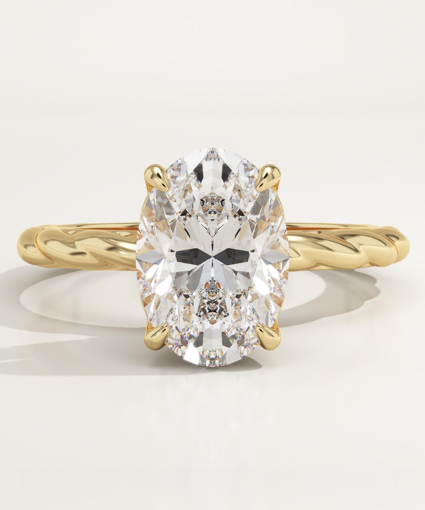 Oval Cut Twisted Shank Lab-Grown Diamond Engagement Ring