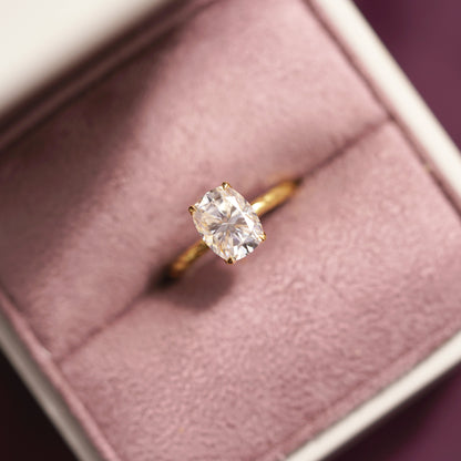 Elongated Cushion Cut Twisted Shank Lab-Grown Diamond Engagement Ring