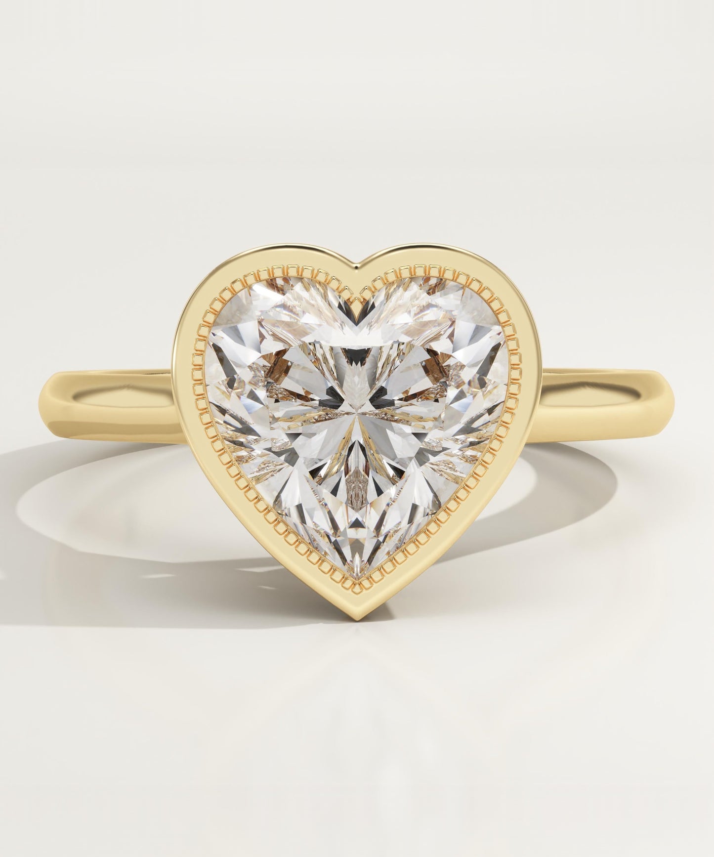 Heart Cut Bezel Lab-Grown Diamond Engagement Ring