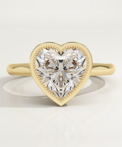 Heart Cut Bezel Lab-Grown Diamond Engagement Ring