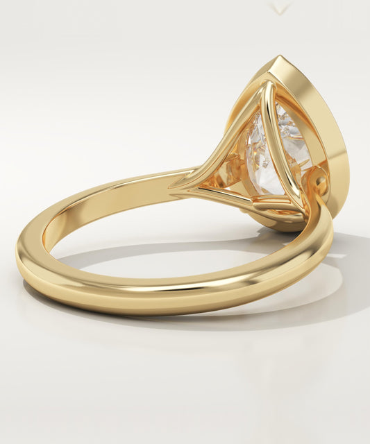 Pear Cut Bezel Lab-Grown Diamond Engagement Ring