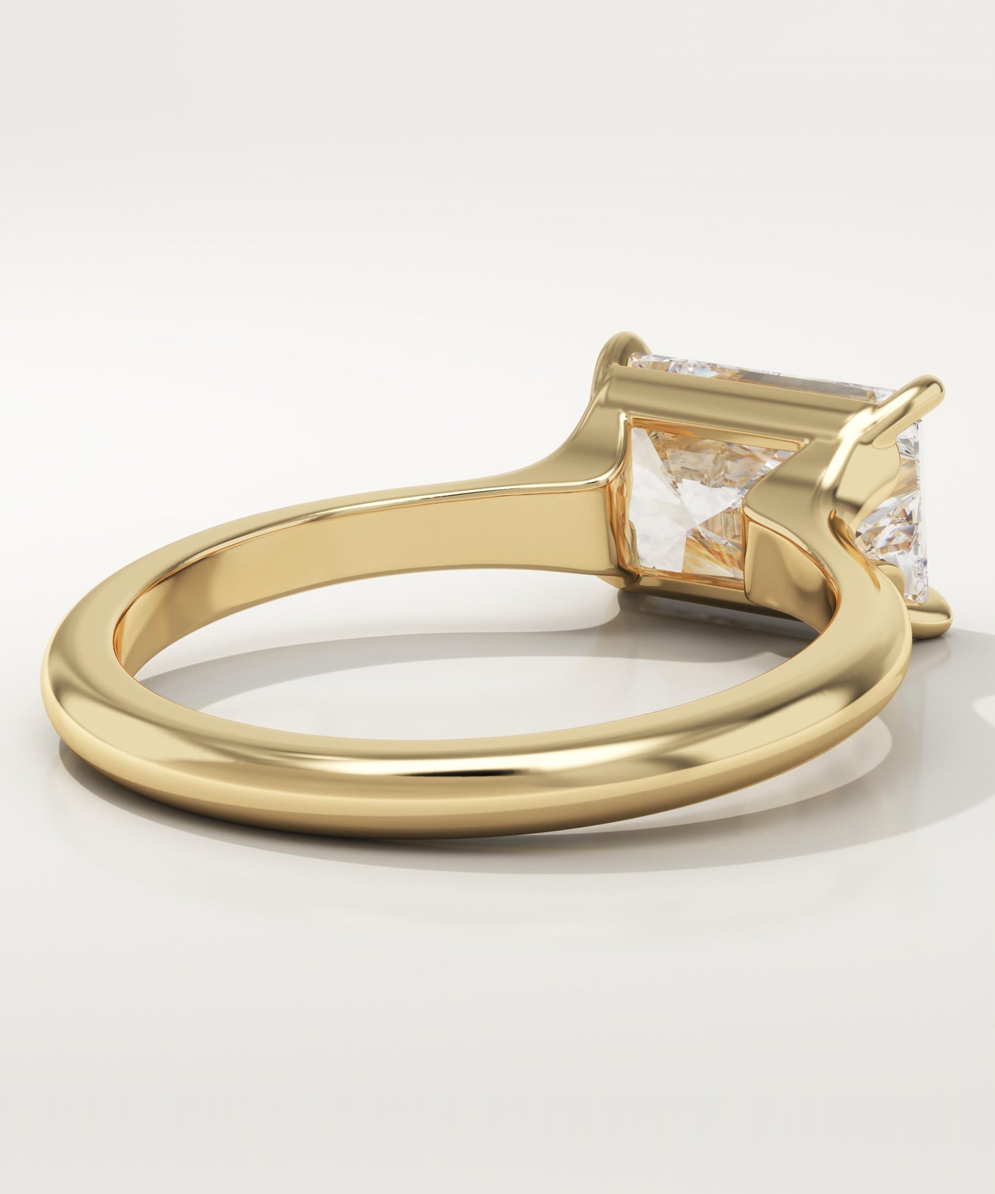 East West Radiant Cut Solitaire Lab-Grown Diamond Engagement Ring