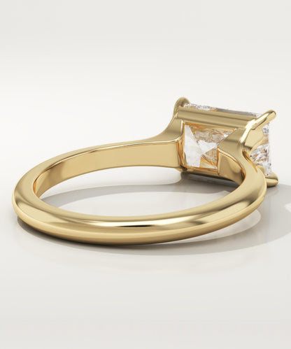 East West Radiant Cut Solitaire Lab-Grown Diamond Engagement Ring