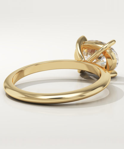 East West Oval Cut Solitaire Lab-Grown Diamond Engagement Ring