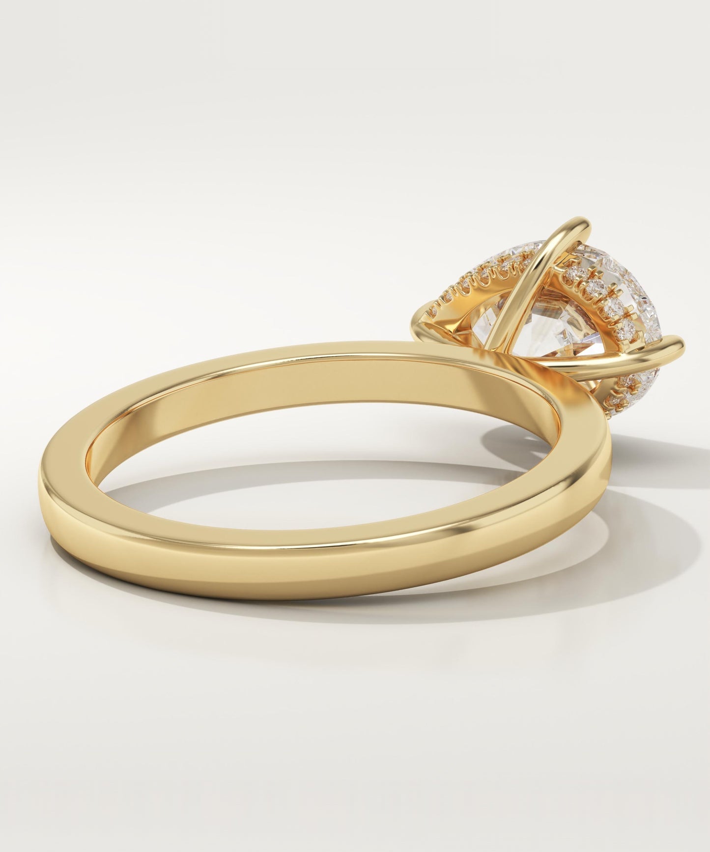 East West Pear Cut Hidden Halo Lab-Grown Diamond Engagement Ring
