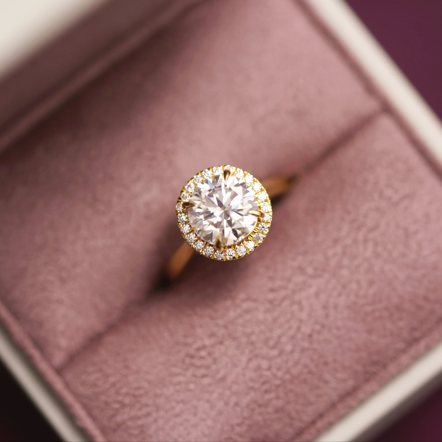 Round Cut Halo Lab-Grown Diamond Engagement Ring