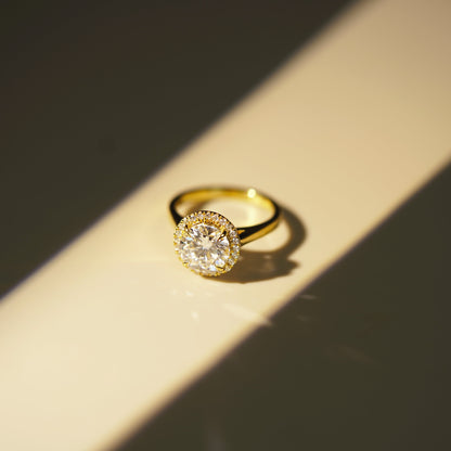 Round Cut Halo Lab-Grown Diamond Engagement Ring