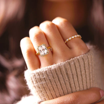 Radiant Cut Halo Lab-Grown Diamond Engagement Ring