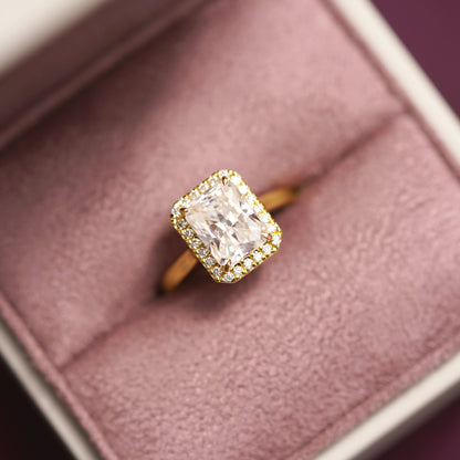 Radiant Cut Halo Lab-Grown Diamond Engagement Ring