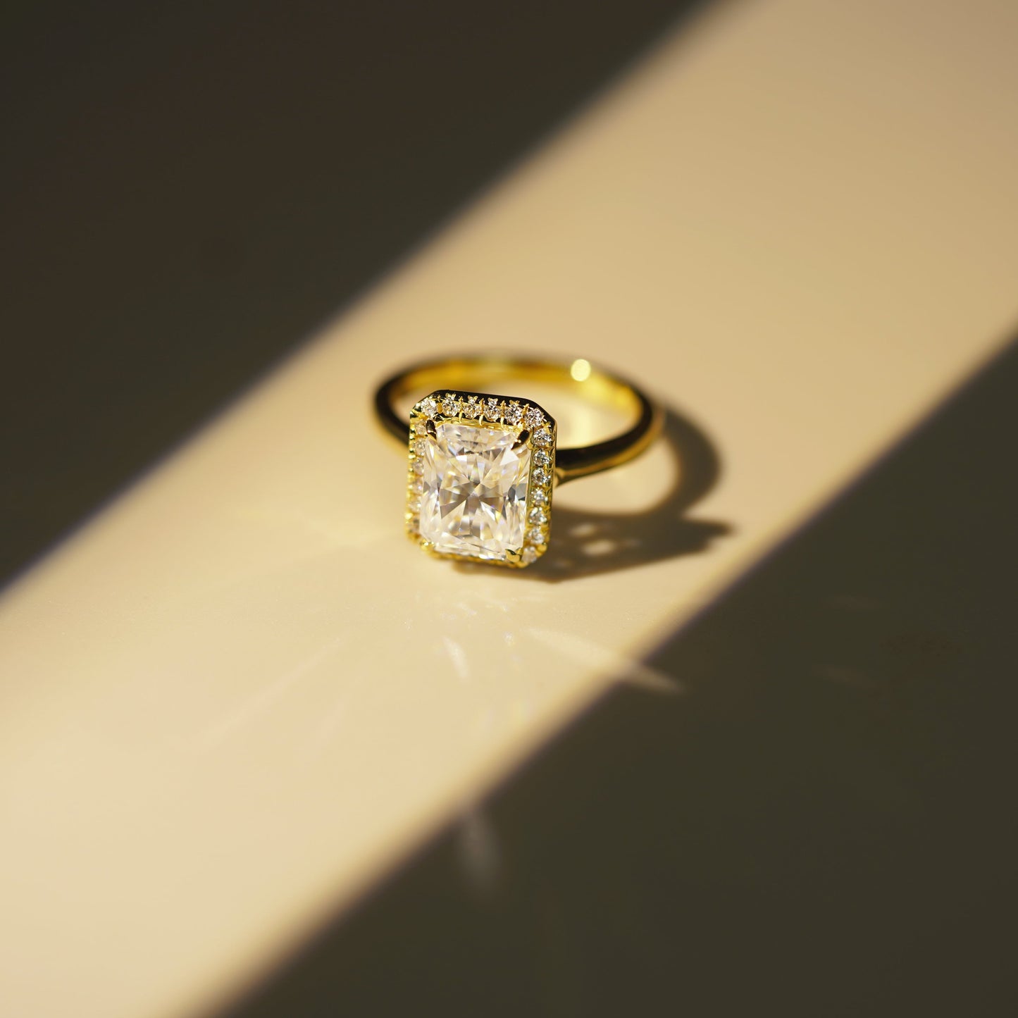 Radiant Cut Halo Lab-Grown Diamond Engagement Ring