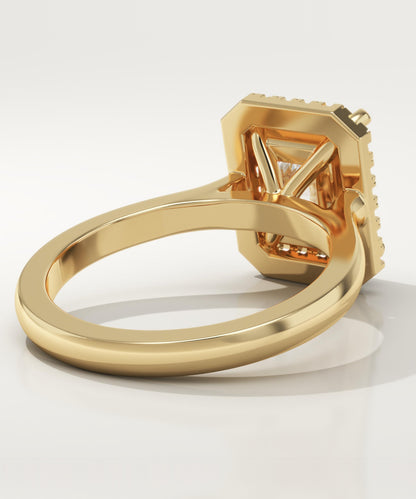 Radiant Cut Halo Lab-Grown Diamond Engagement Ring