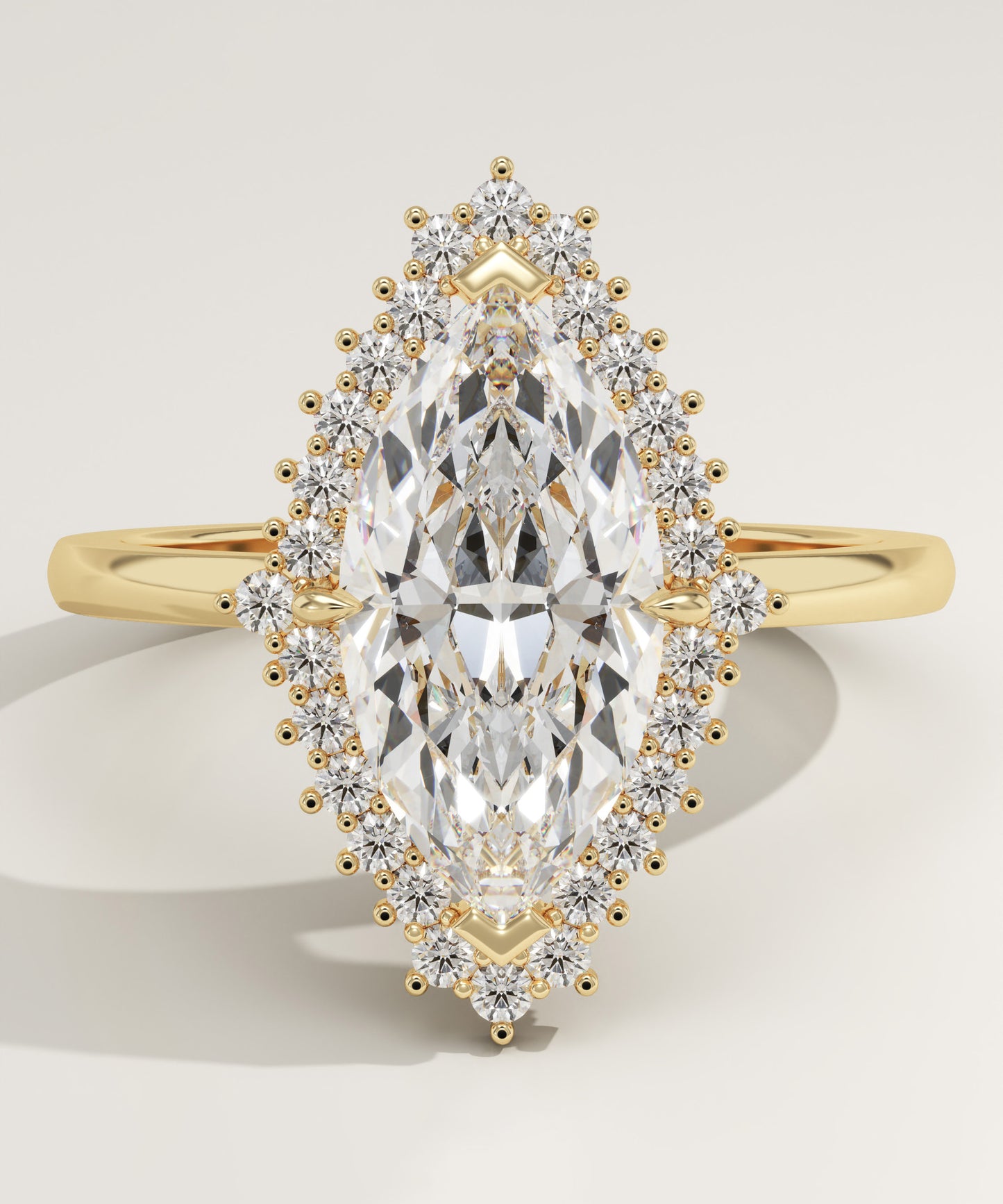 Marquise Cut Halo Lab-Grown Diamond Engagement Ring