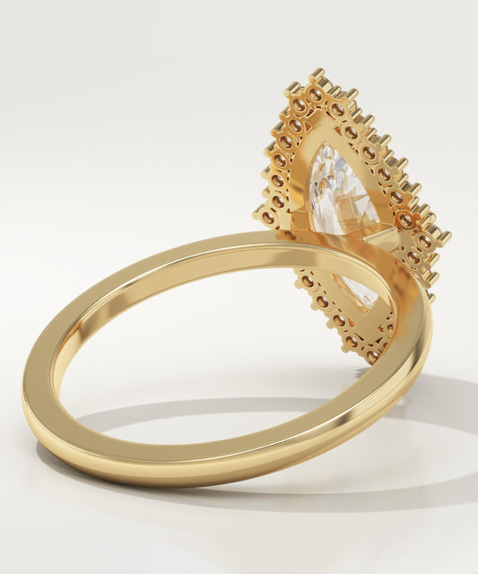 Marquise Cut Halo Lab-Grown Diamond Engagement Ring