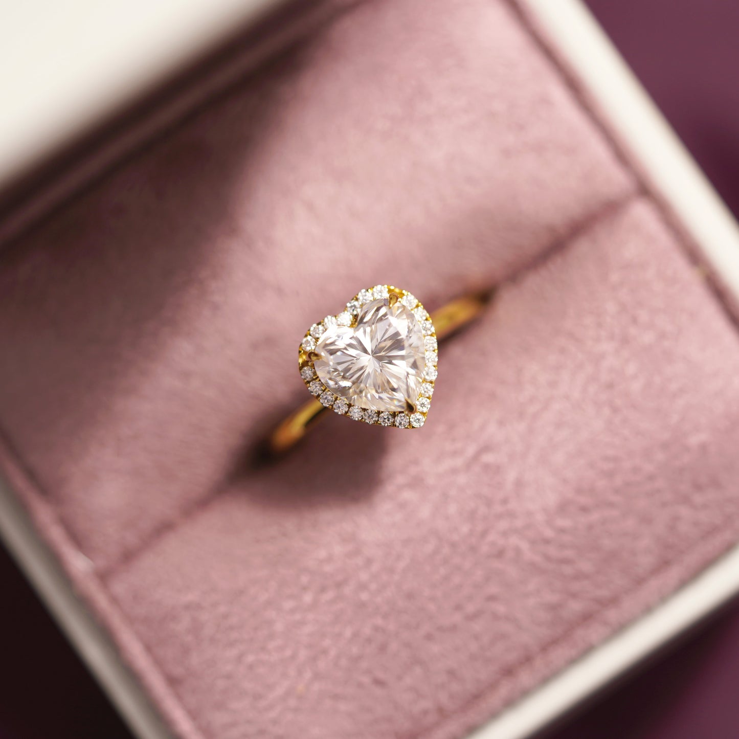 Heart Cut Halo Lab-Grown Diamond Engagement Ring