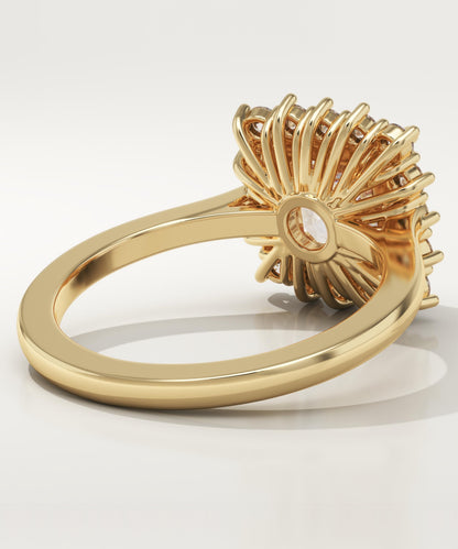 Asscher Cut Halo Lab-Grown Diamond Engagement Ring