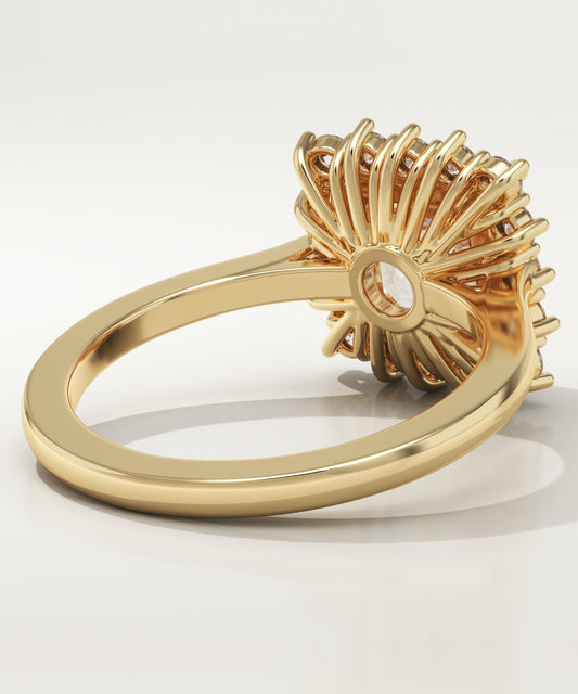 Asscher Cut Halo Lab-Grown Diamond Engagement Ring
