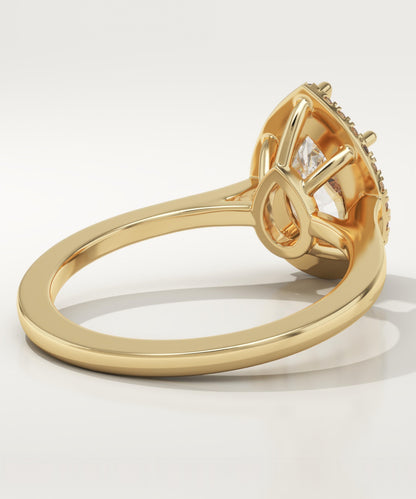 Pear Cut Halo Lab-Grown Diamond Engagement Ring