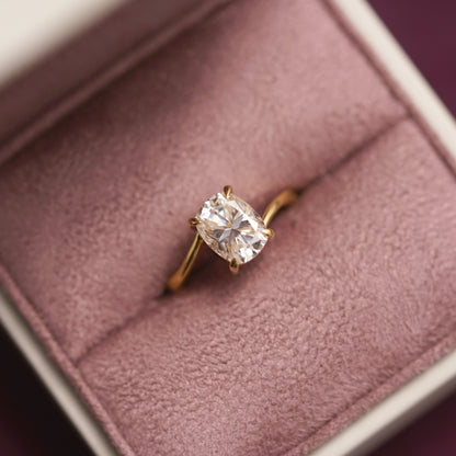 Elongated Cushion Cut Swirl Lab-Grown Diamond Engagement Ring