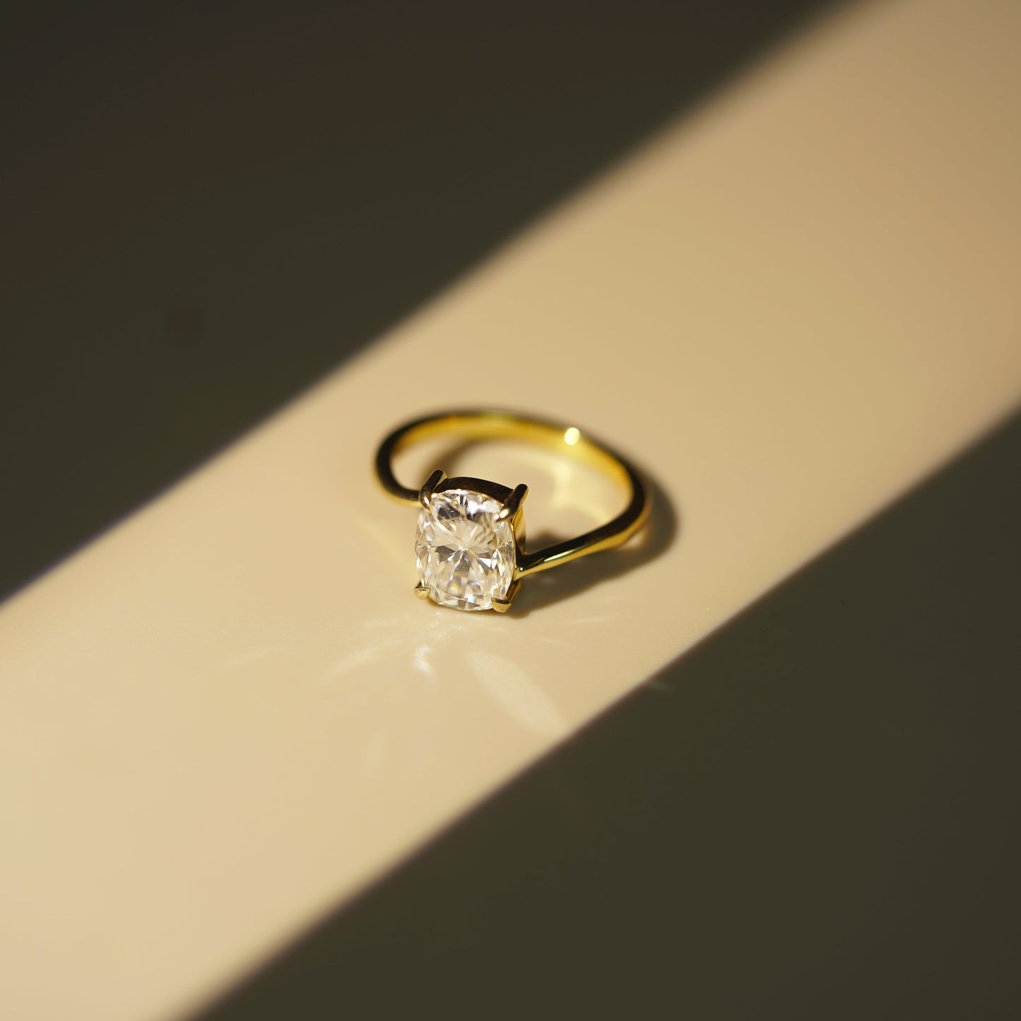 Elongated Cushion Cut Swirl Lab-Grown Diamond Engagement Ring
