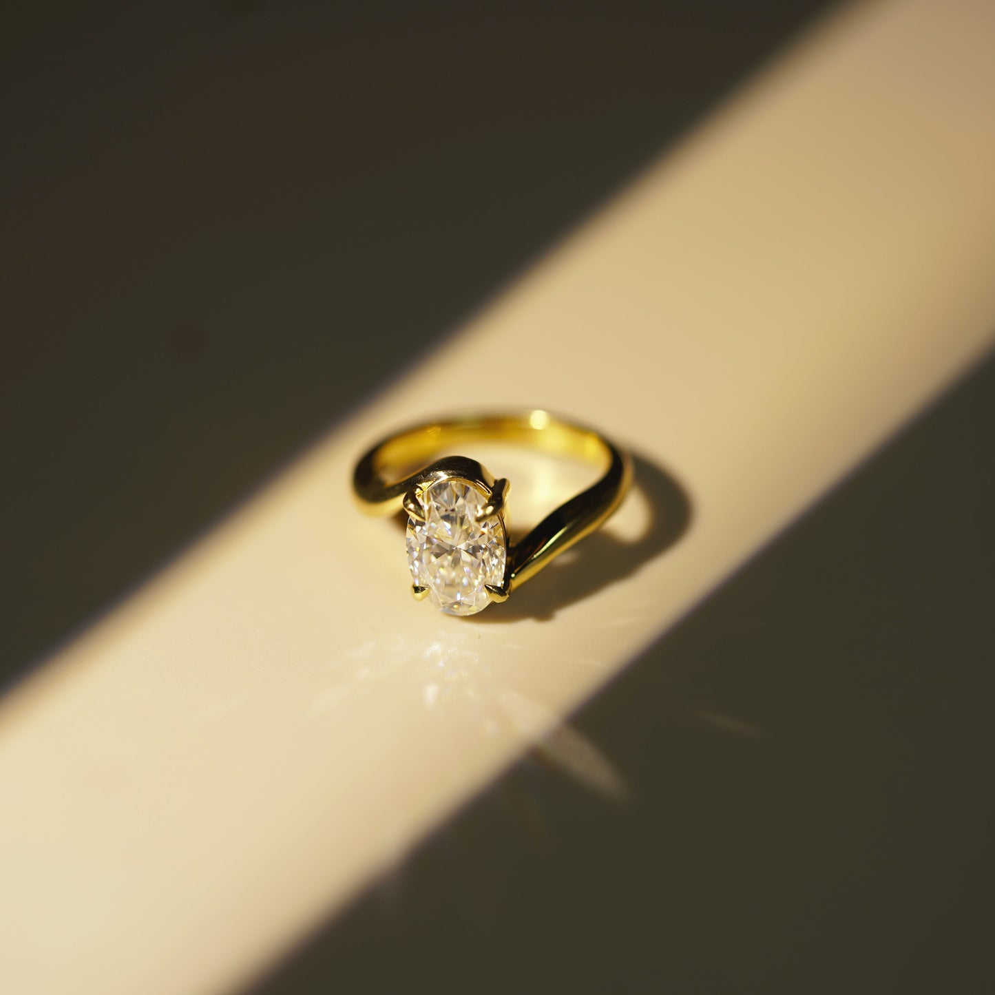 Oval Cut Swirl Lab-Grown Diamond Engagement Ring